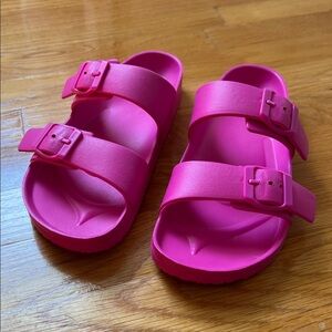 Shade & Shore Pink Double Strap Slides